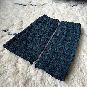 NWOT Designer Petersyn Plaid Popcorn Mini Skirt